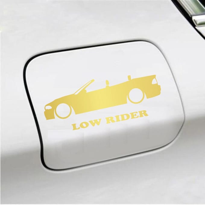 Bumpersticker - Low Rider - 7 X 18 - Goud
