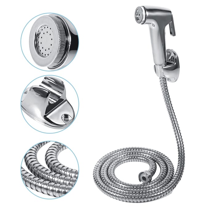 Multifunctionele ABS badkamer handdouche bidet douche sproeier slang houder muurbeugel set gray