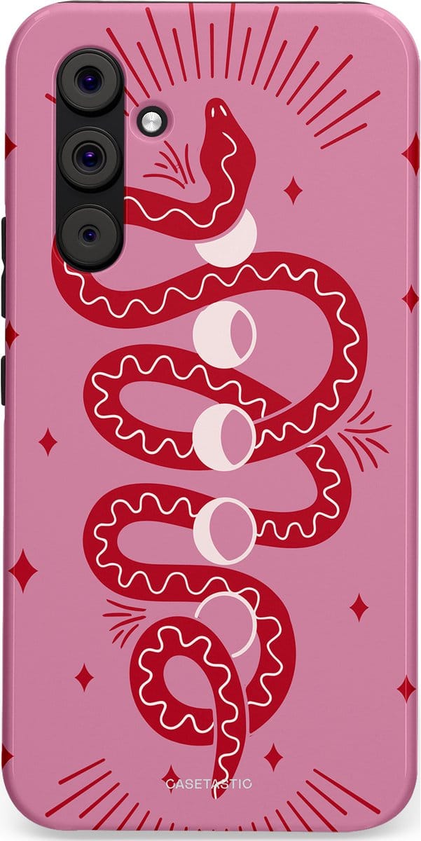 Casetastic hoesje geschikt voor Samsung Galaxy A54 (2023) 5G - Dubbellaagse bescherming - Eclipseslang - Fashion Case - Lila Koraal