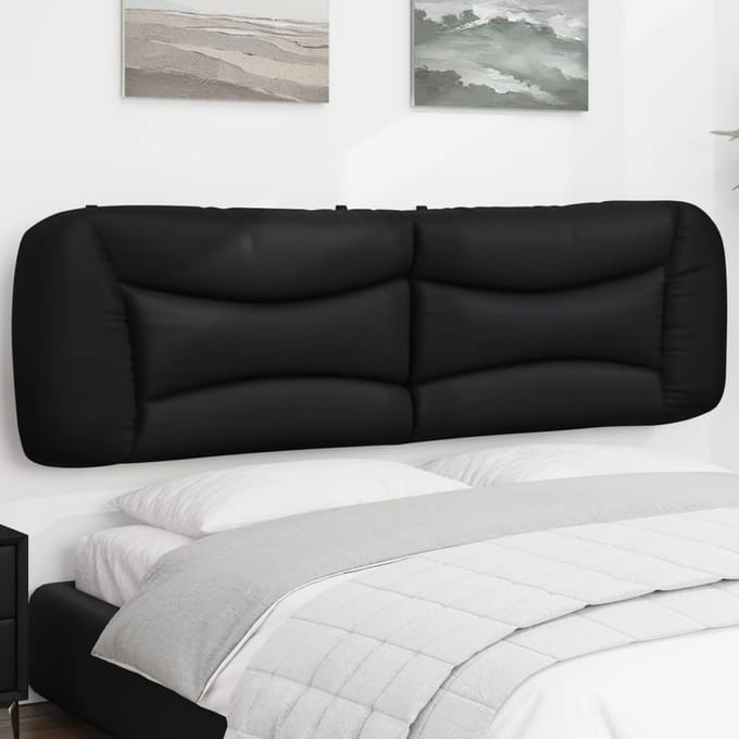 vidaXL - Hoofdbordkussen - "Hvar" - 183 - cm - kunstleer - zwart