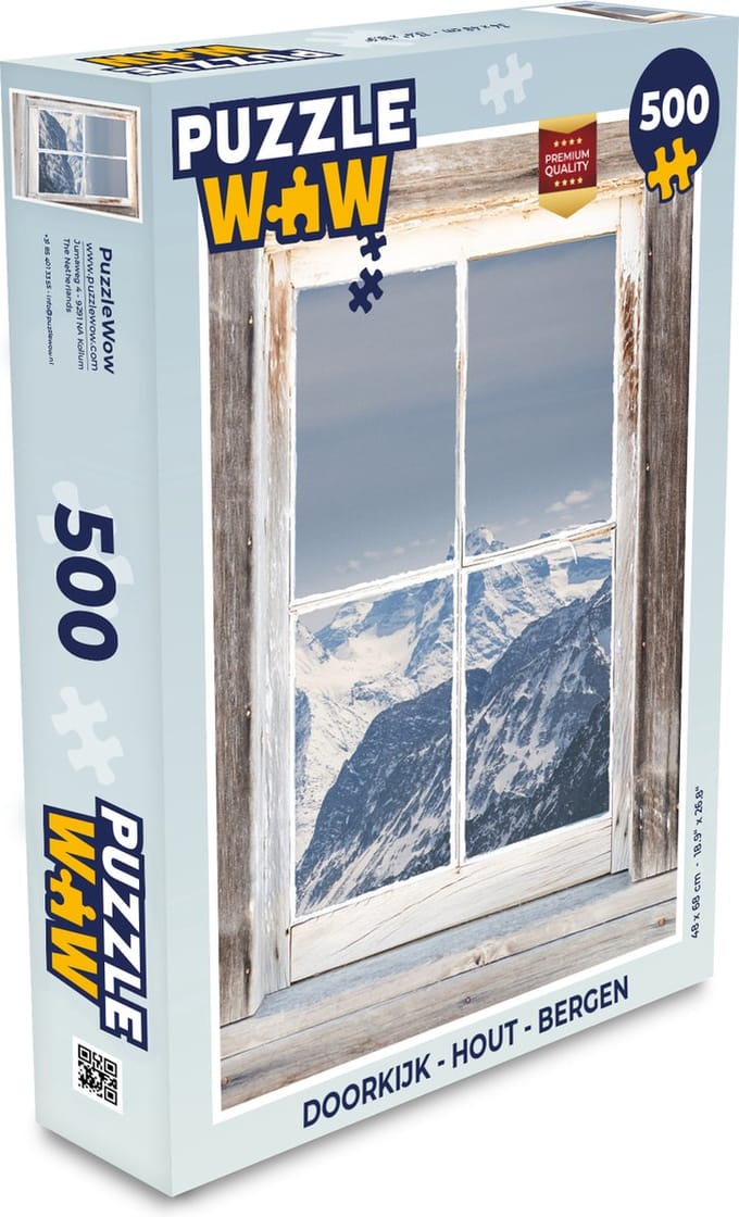 Puzzel Doorkijk - Hout - Bergen - Legpuzzel - Puzzel 500 stukjes
