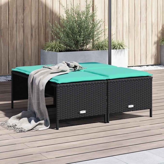 vidaXL - Tuinstoelen - met - kussens - 4 - stuks - zwart - polyrotan