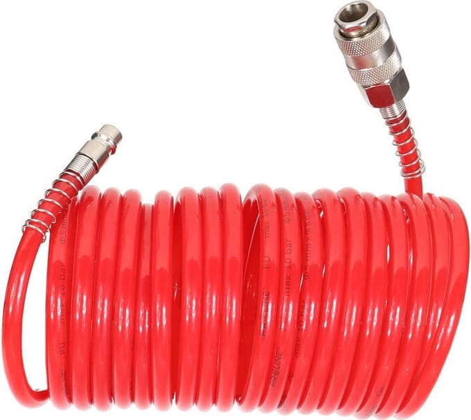 Spiraal luchtslang - 10 bar - 5mm - 5 meter - EURO aansluiting