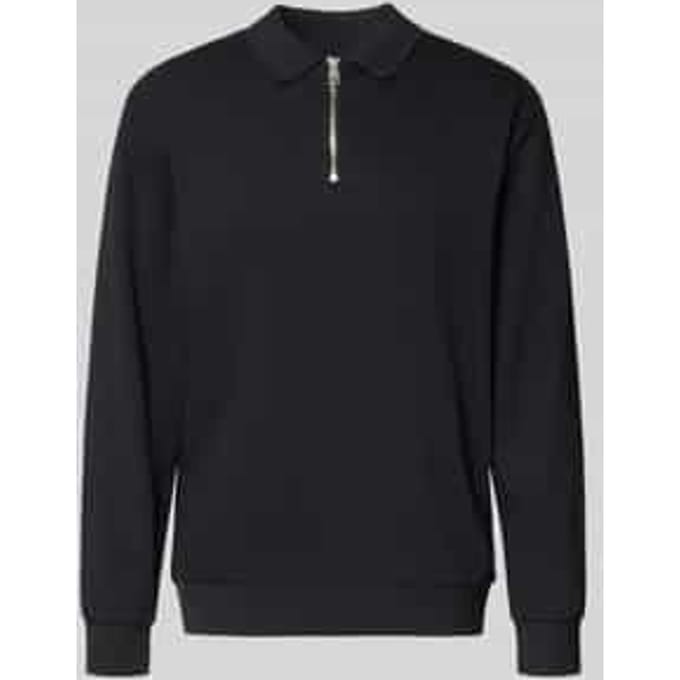 Sweatshirt met polokraag en ritssluiting