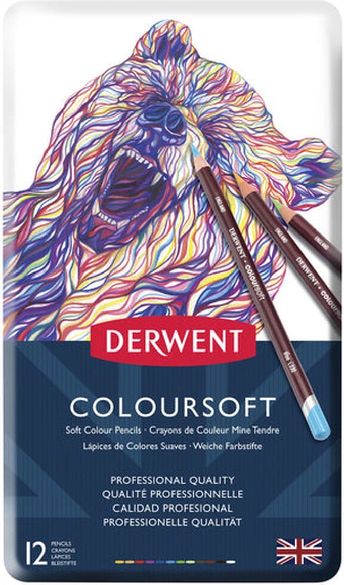 Derwent Coloursoft Potloden in blik 12 stuks