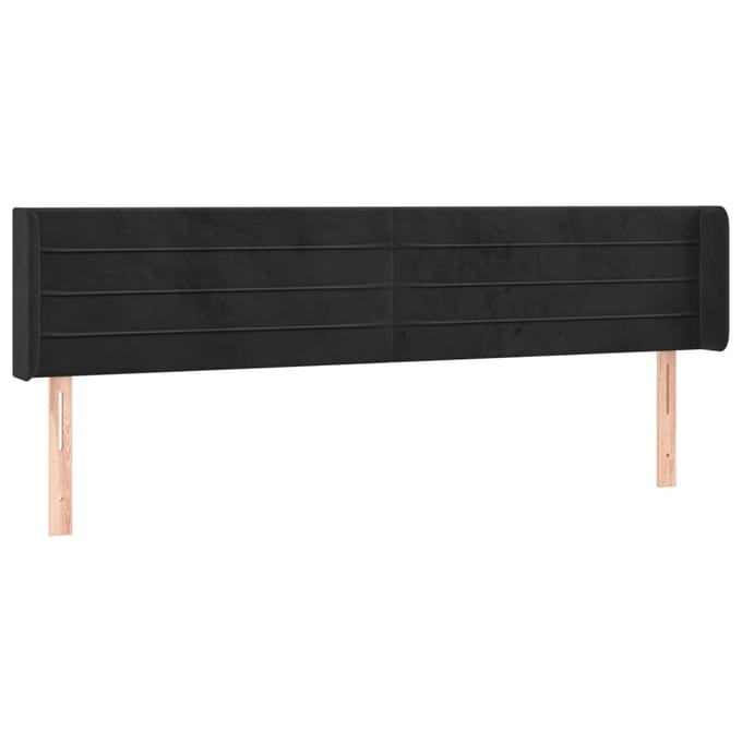 vidaXL - Hoofdbord - LED - 203x16x78/88 - cm - fluweel - zwart