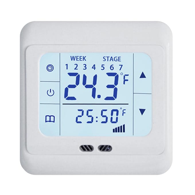 Elektrische verwarmingsthermostaat 099 ( Celsius ) 16000 (mA) Touch LCD-scherm Vloerverwarmingsthermostaat wit