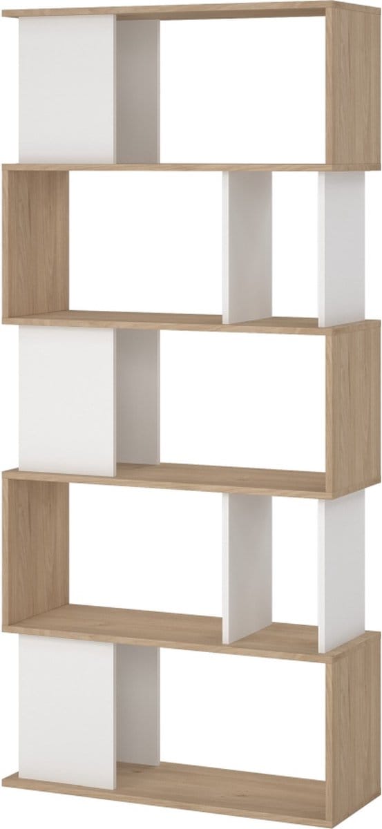 Maze wandkast okkernoot decor wit.