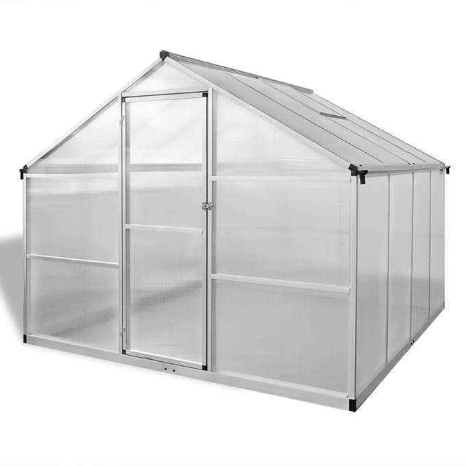 vidaXL - Tuinkas - met - basisframe - 6,05 - m² - versterkt - aluminium