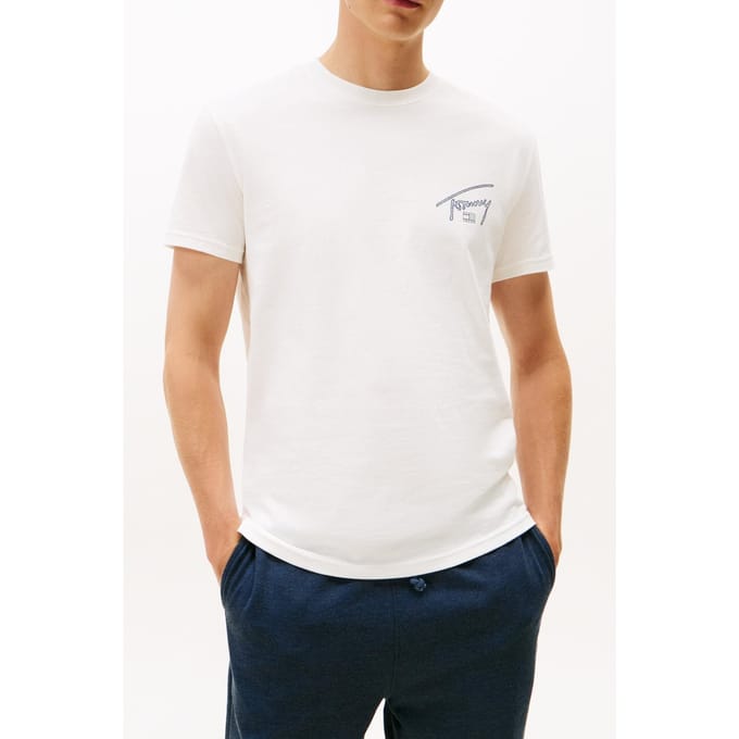 Tommy Hilfiger Regular Sign Backprint T-shirt Ecru Taglia: S | Magliette basic Outlet | Uomo | Marrone