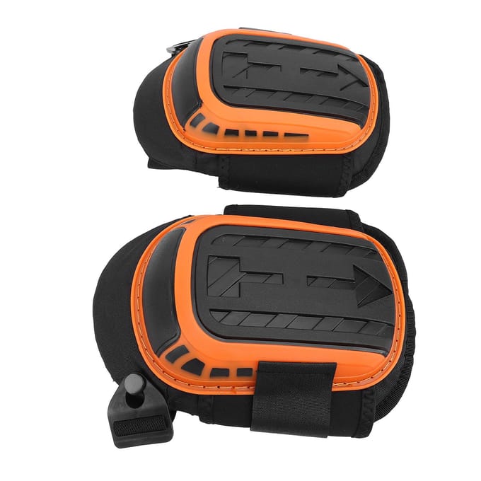 Genouillères professionnelles pour travail de sol Mousse épaisse robuste Protection du travail Coque dure Silicone orange