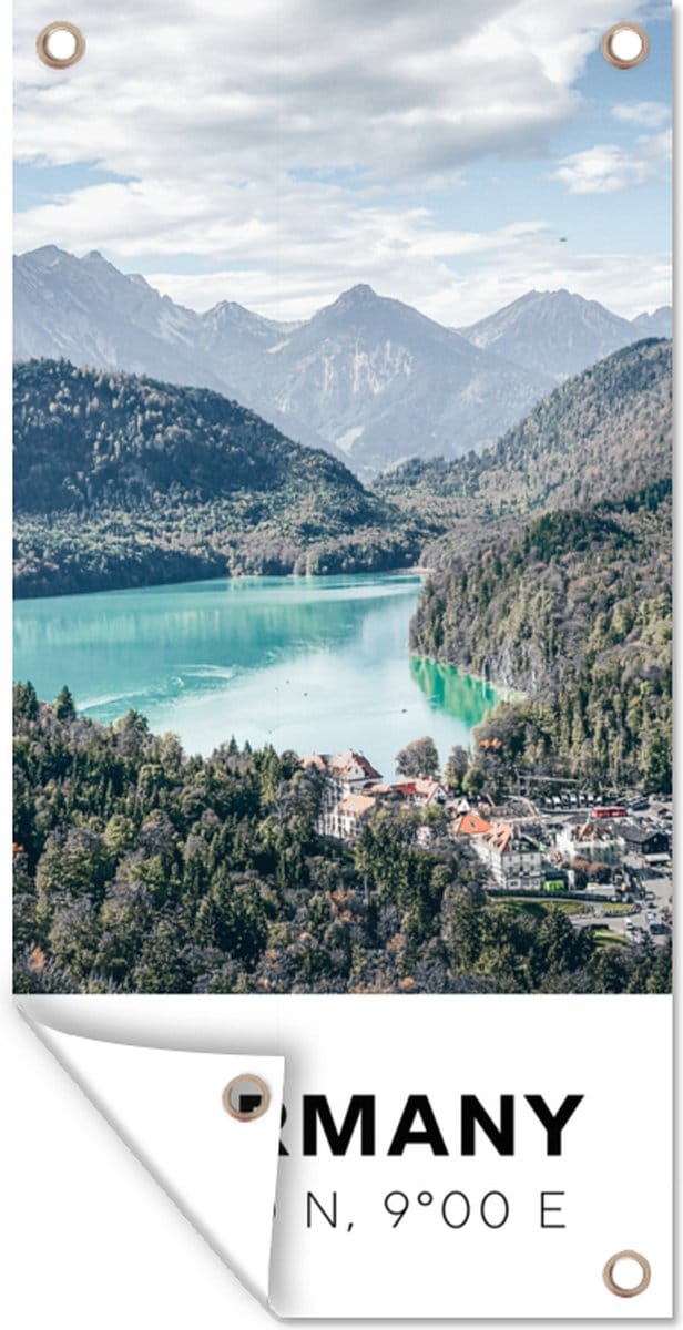 Schuttingposter Duitsland - Bergen - Meer - 100x200 cm - Tuindoek