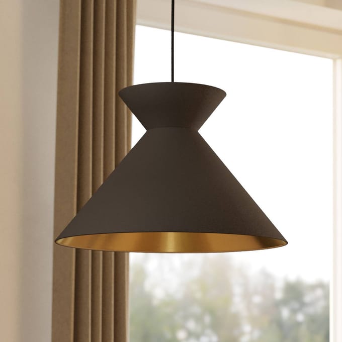 EGLO Nastasia Hanglamp - E27 - Ø 38 cm - Zwart/Cappuccino