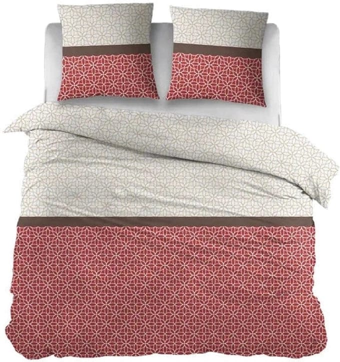 Sleepnight Dekbedovertrek Flanel Franceska - 270 x 200/220 cm + 2 kussenslopen - [Rood]