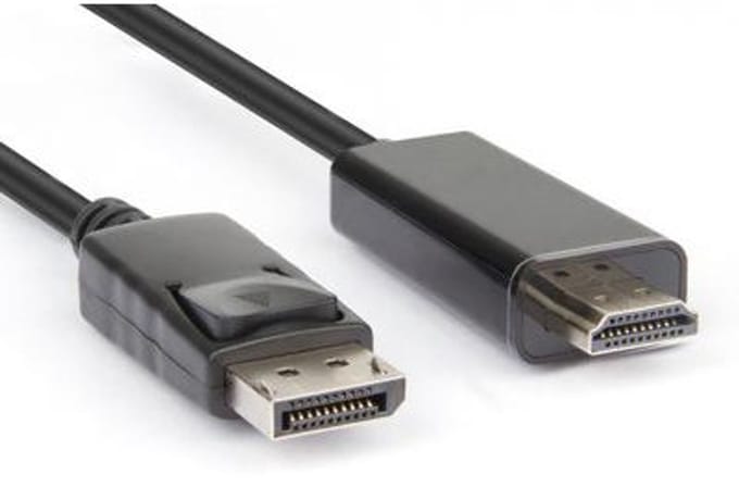 Hamlet XVCDP-HDM18 video kabel adapter 1,8 m DisplayPort HDMI Type A (Standaard) Zwart