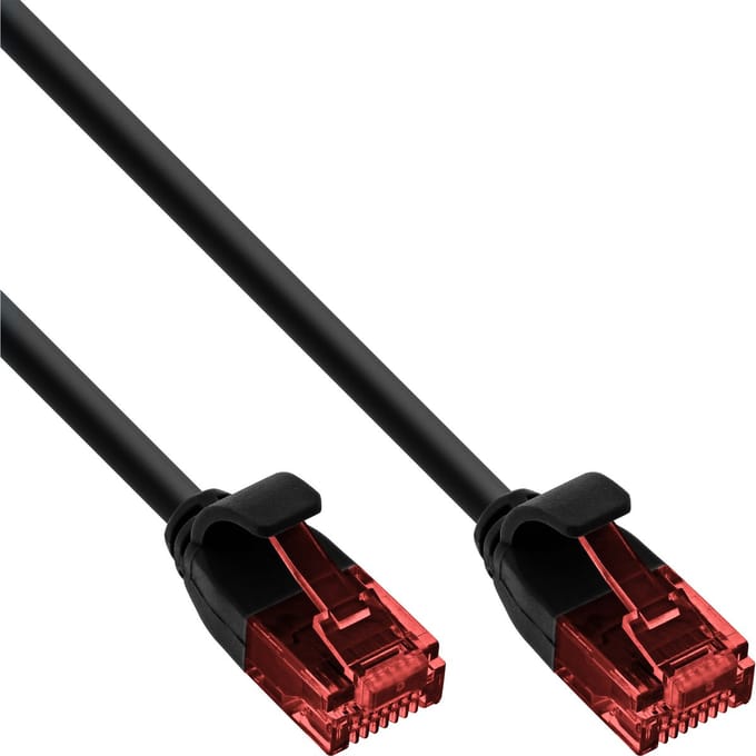 InLine® Slim Patchkabel, U/UTP, Cat.6, zwart, 3m