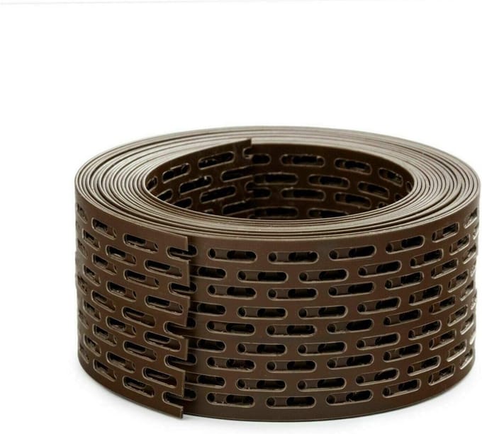 Ventilatierooster Dakrand - 50mm Breed - Bruin - Polypropyleen - Vogelwering & Ventilatie Rol 6x5m