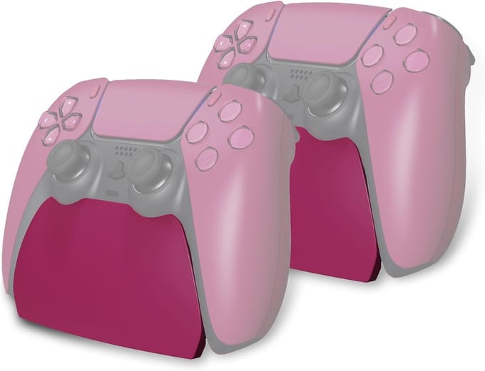 2-Pack Controller Standaard voor PS5 Gamepad Houder Bureau Organizer - Kosmisch Rood