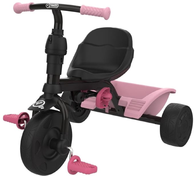 DINO roze 4-in-1 driewieler voor kinderen