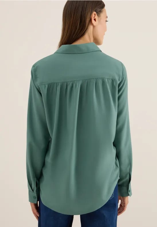 Overhemdblouse in effen kleur