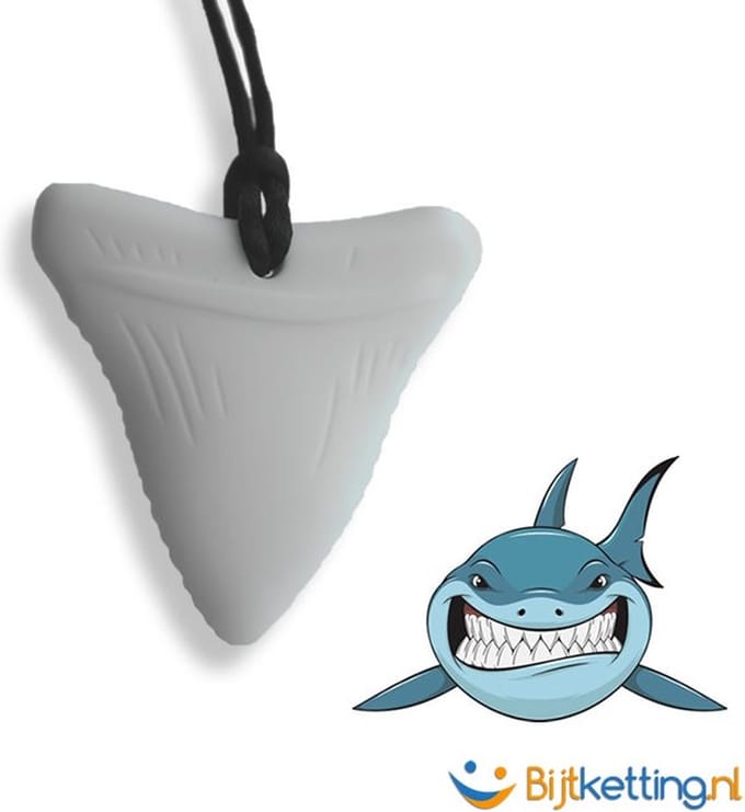 Bijtketting Kauwketting Haai | Stoere Haaientand Wit