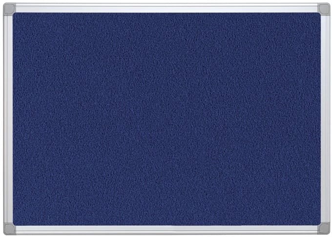 Q-CONNECT textielbord | met aluminium frame | 90 x 60 cm | blauw