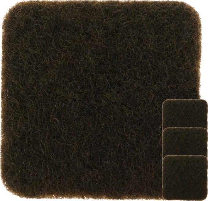 PrimeMatik - Lijmvilt voor meubel vierkant 32x32 mm Bruin 4 stuks