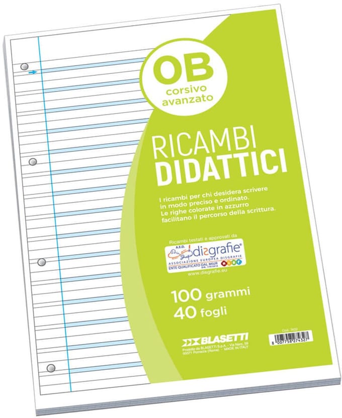 Blasetti 7432 schrijfblok & schrift A4 40 vel Groen, Lichtblauw, Wit