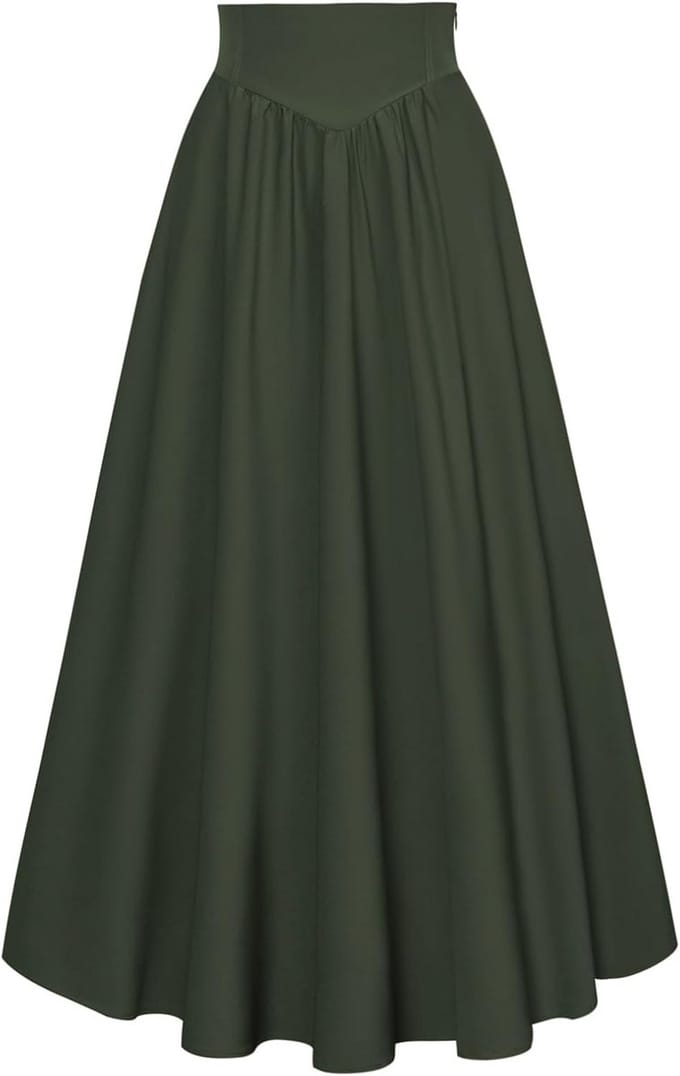 Victorian Costume Skirt voor Dames | Hoge Taille Lace Up Middeleeuwse Maxi Rok