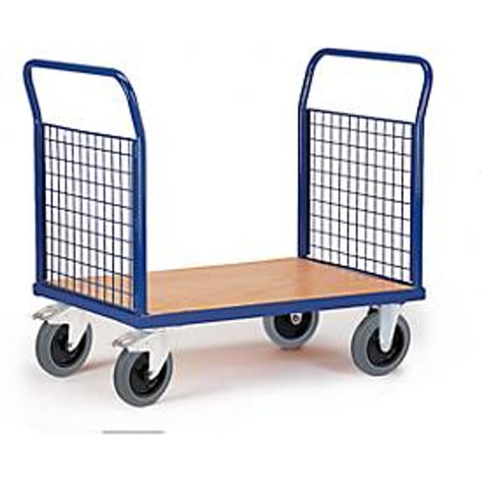 Plateauwagen met 2 roosterwanden, 850 x 500 mm