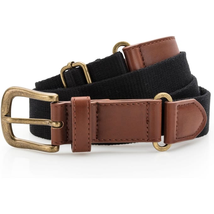Asquith & Fox Heren Fauxleer en Canvasgordel (Zwart)