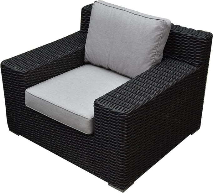 Manjavico lounge tuinstoel zwart wicker