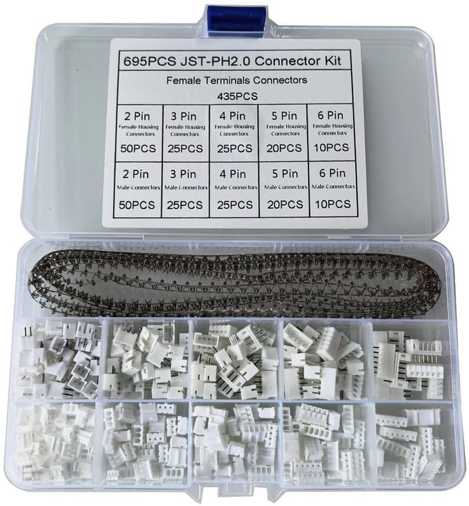 Dailygoods - JST PH 2.0 Stekkerset met Vrouwelijke Pin Headers