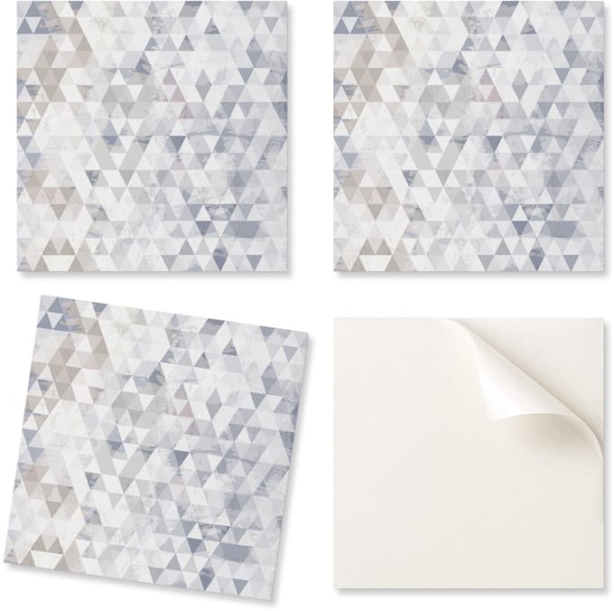 Zelfklevende vinyl wandtegels met geometrisch driehoekspatroon 9x30x30 cm