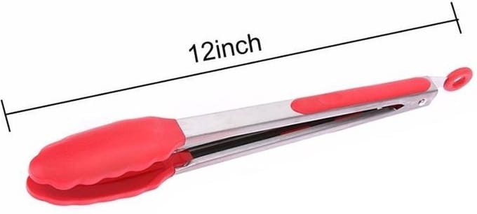 New Age Devi - Rode Siliconen BBQ-Keuken-Serveertang (20 cm)