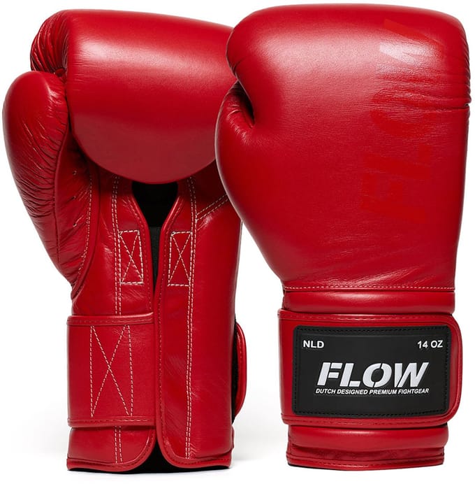 Flow - Challenge Bokshandschoenen - Echt Leer - Rood 12 oz