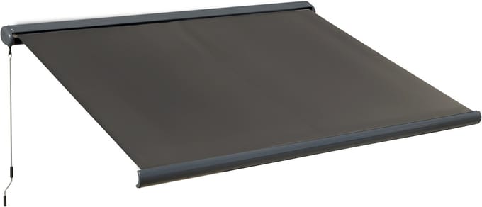 Outsunny-Aluminium, Stahl, Polyester-Gewebe-Dunkelgrau-300B x 0-250T cm-Markise