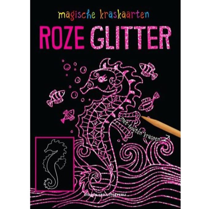 Magische Kraskaarten: Roze Glitter