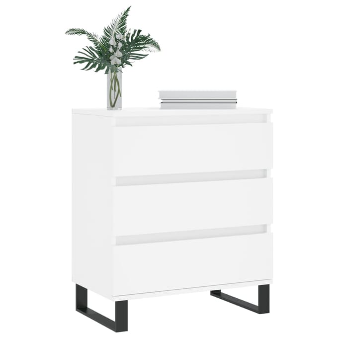 vidaXL - Dressoir - 60x35x70 - cm - bewerkt - hout - wit