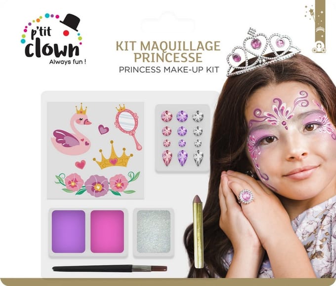PTIT CLOWN - Prinsessen make-up set met tatoeages voor kinderen
