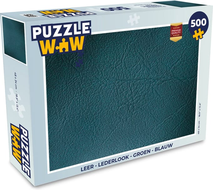 Puzzel Leer - Lederlook - Groen - Blauw - Legpuzzel - Puzzel 500 stukjes