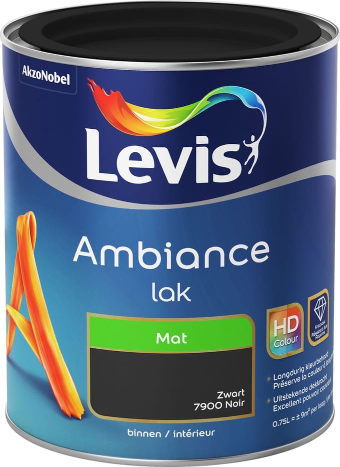 Levis - Ambiance Lak Mat - Zwart - 0,75 L