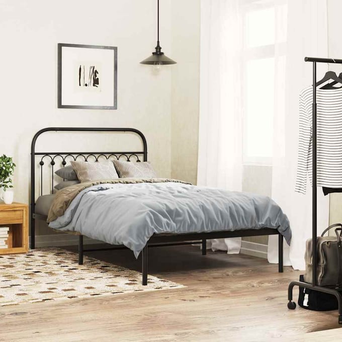 vidaXL - Vervangend - hoofdbord - 107 - cm - metaal - zwart