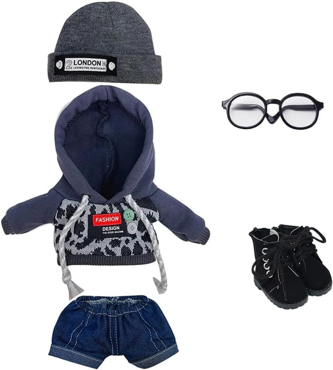 Accessoireset voor 20cm Pluche Pop Cadeau - Stijlvolle Kleding en Schoenen
