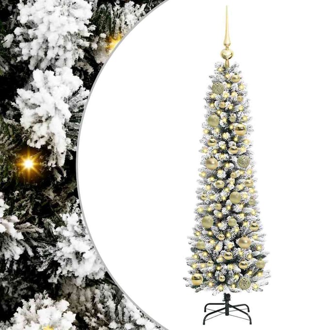 vidaXL - Kunstkerstboom - Wit - 120 - cm - PVC - en - Metaal - en - Plastic