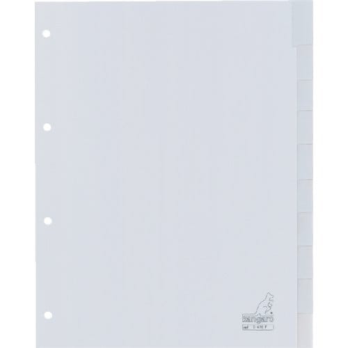 Kangaro tabbladen - A4 - PP 120 micron - grijs - 4-gaats - 10-delig venster