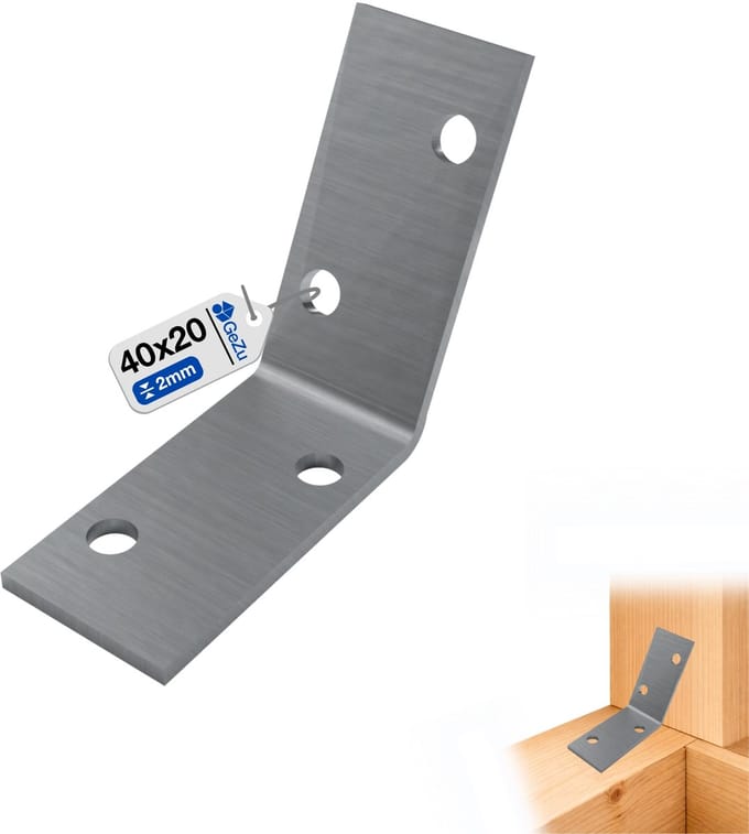 GeZu Impex Hoekverbinder 40×40×20 mm Gegalvaniseerd