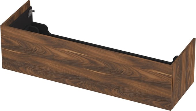 INK® wastafelonderkast 1 lade greeploos push to open hout decor 140x45x38cm, noten