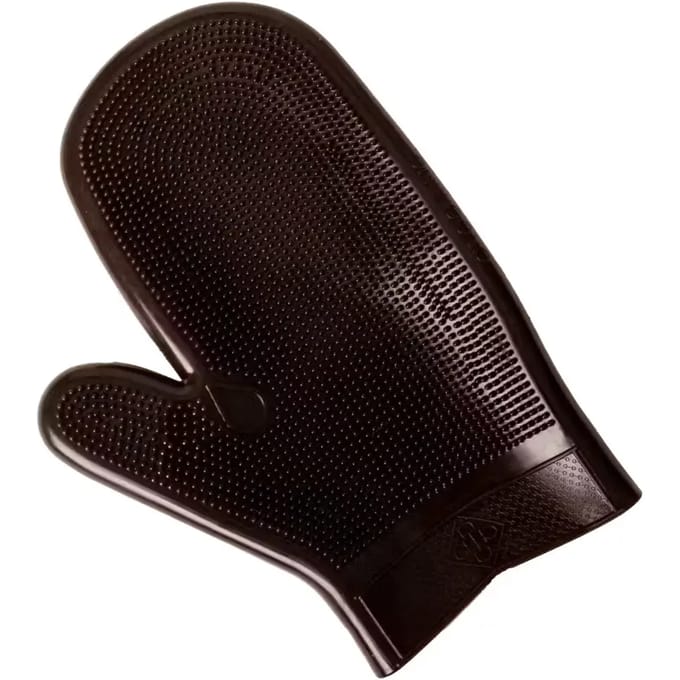 Grooming Deluxe - Rubberen Putzhandschoen bruin