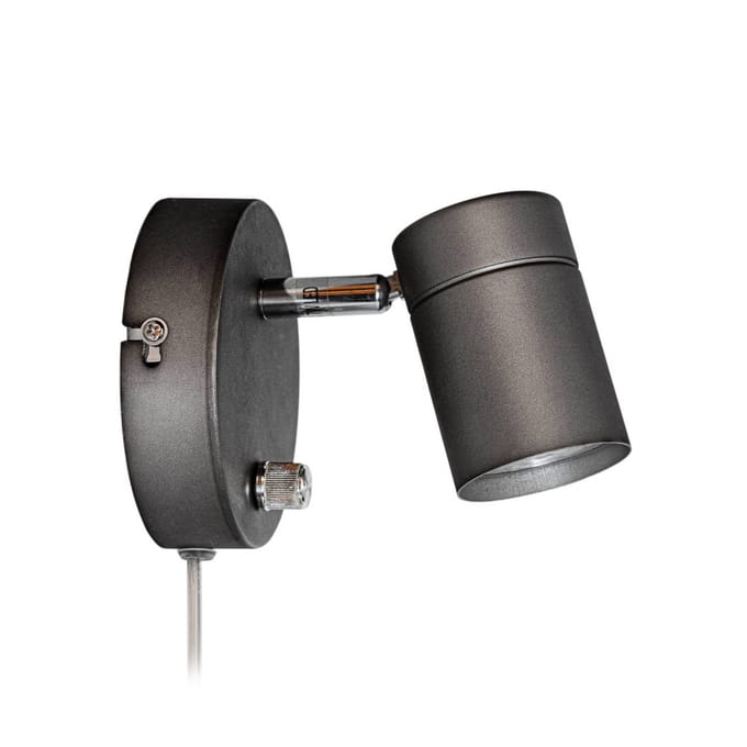 By Rydéns wandlamp Correct, grijs, metaal, GU10